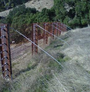 Rock Fall Fence with Upslope Tieback Anchors